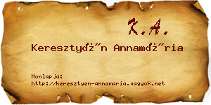 Keresztyén Annamária névjegykártya